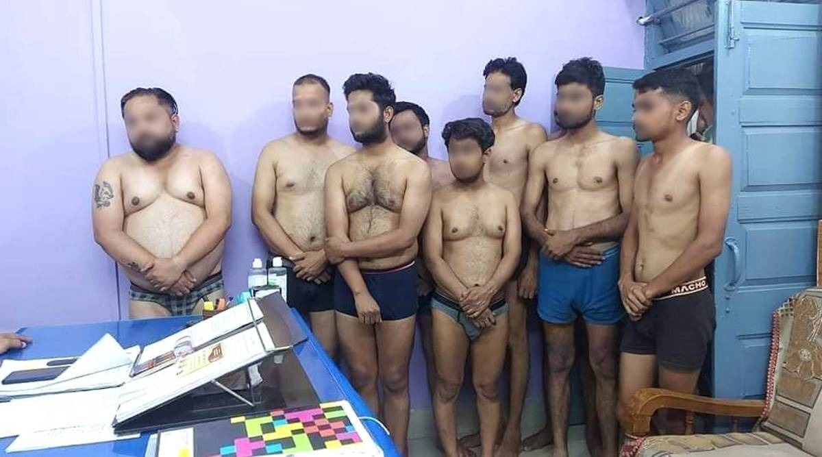 eight people wearing undergarments standing in Kotwali police station in Sidhi district of Madhya Pradesh surfaced on social media, the police on Thursday ordered an inquiry after