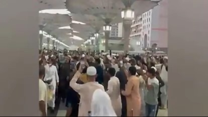 Slogans of Chor-chor were raised at Masjid-e-Nabawi in Medina on seeing the delegation led by Prime Minister of Pakistan Shahbaz Sharif. The PM along with his delegation has arrived in Saudi Arabia on a three-day official visit.