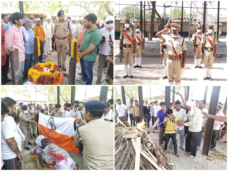 Head constable Neeraj Bhargava, who was martyred in an encounter with poachers who hunted black buck and peacock in Aaron police station area