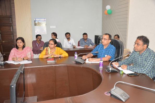 Collector Dr. Ilaiyaraaja T reviewed the progress made in the four assembly constituencies of the city as per the instructions of the Election Commission of India, in the meeting held in the meeting room of the Collector's office today.