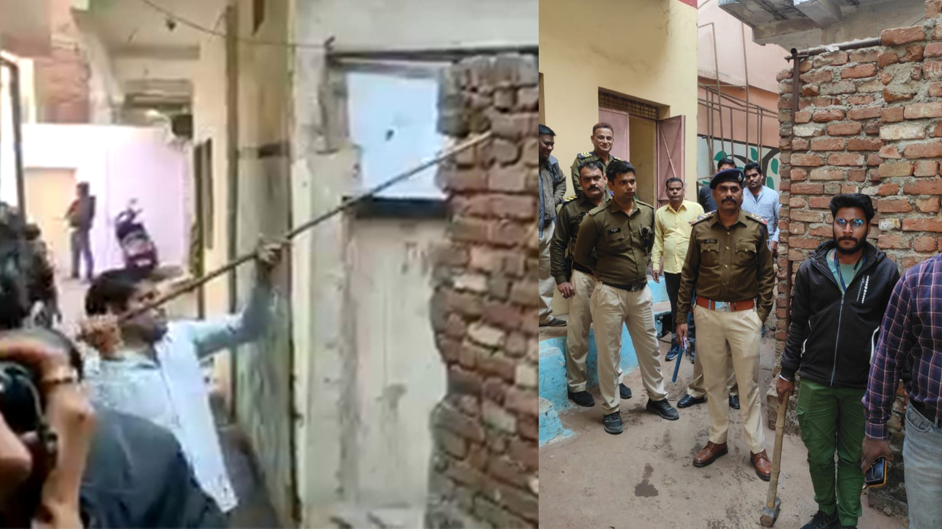 Thana Hanumantal, under Hanumantal police station, by the monitoring of Thana Hanumantal, miscreant Kallu alias Himanshu Kori, against whom 32 crimes have been registered. It was done, it was razed to the ground.