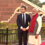 French President Emmanuel Macron gets a warm welcome from PM Modi in Jaipur