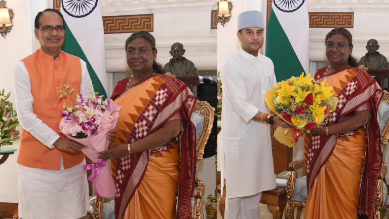 Union Ministers Shivraj Singh Chauhan and Jyotiraditya Scindia met President Murmu, important discussions took place on the development of the country