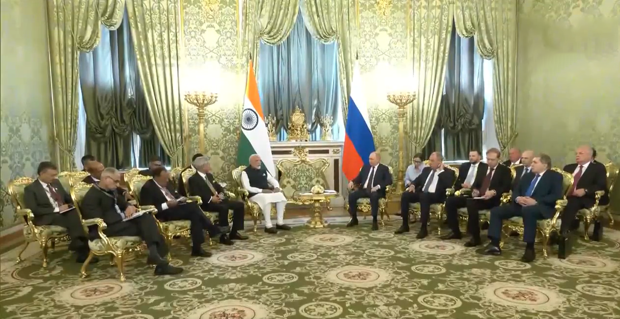 Prime Minister Narendra Modi on Tuesday held wide-ranging talks with Russian President Vladimir Putin as they visited the All-Russian Exhibition Centre in Moscow on Tuesday.