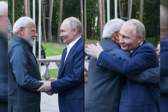 Prime Minister Narendra Modi met President Vladimir Putin on Monday as he arrived for his first trip to Moscow since the start of Russia’s invasion of Ukraine.