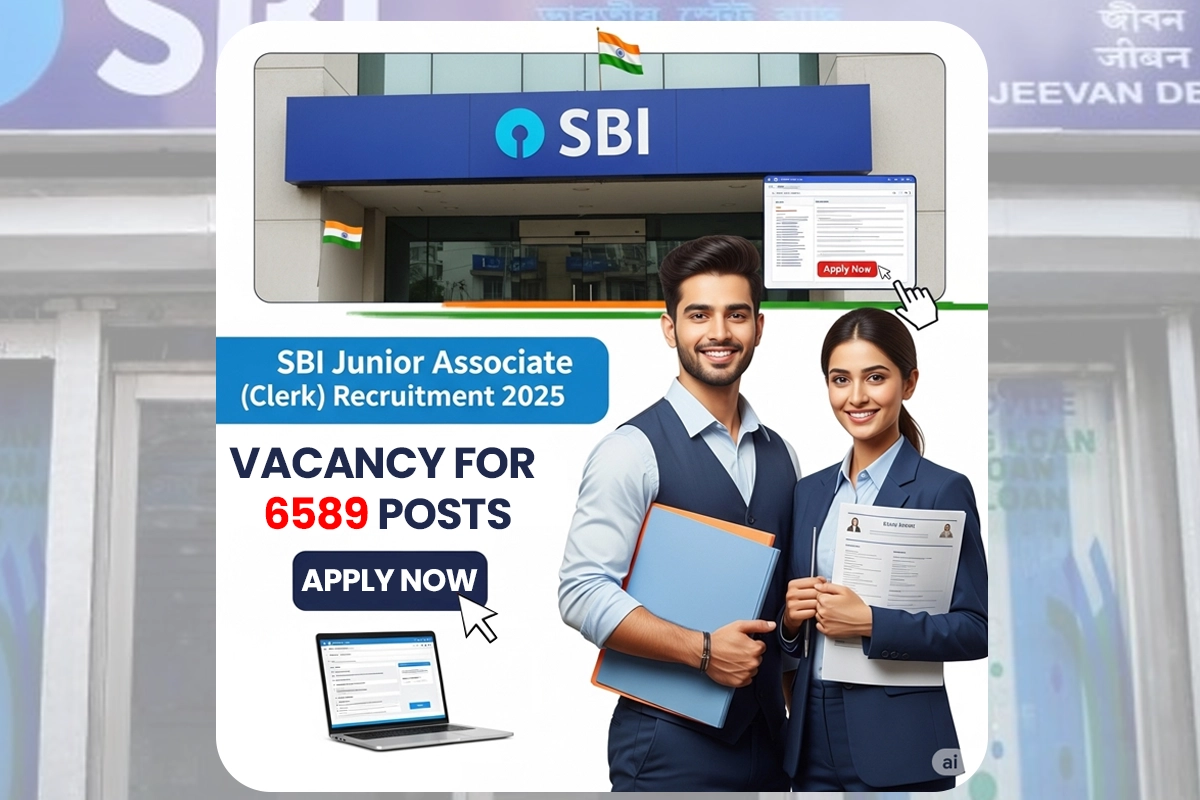 State Bank of India (SBI) has issued a notification for bumper recruitment of 6589 posts for the post of Junior Associate (Customer Support & Sales) i.e. Clerk.