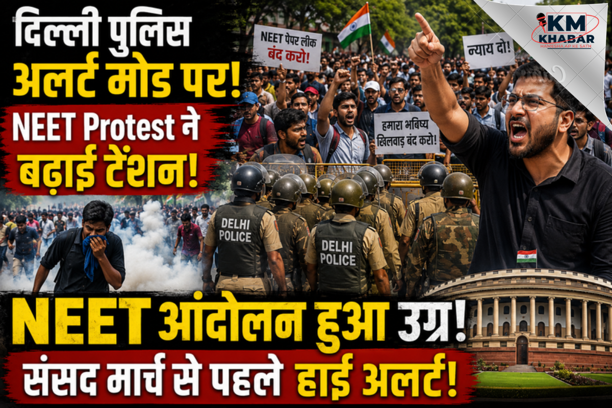 Delhi Protest NEET पेपर लीक और बेरोजगारी के मुद्दे पर CJP का संसद मार्च, दिल्ली में सुरक्षा कड़ी; जंतर-मंतर के आसपास धारा 163 लागू 1 Delhi Protest The Cockroach Janata Party (CJP) has intensified its agitation against the alleged paper leak in the National Eligibility-cum-Entrance
